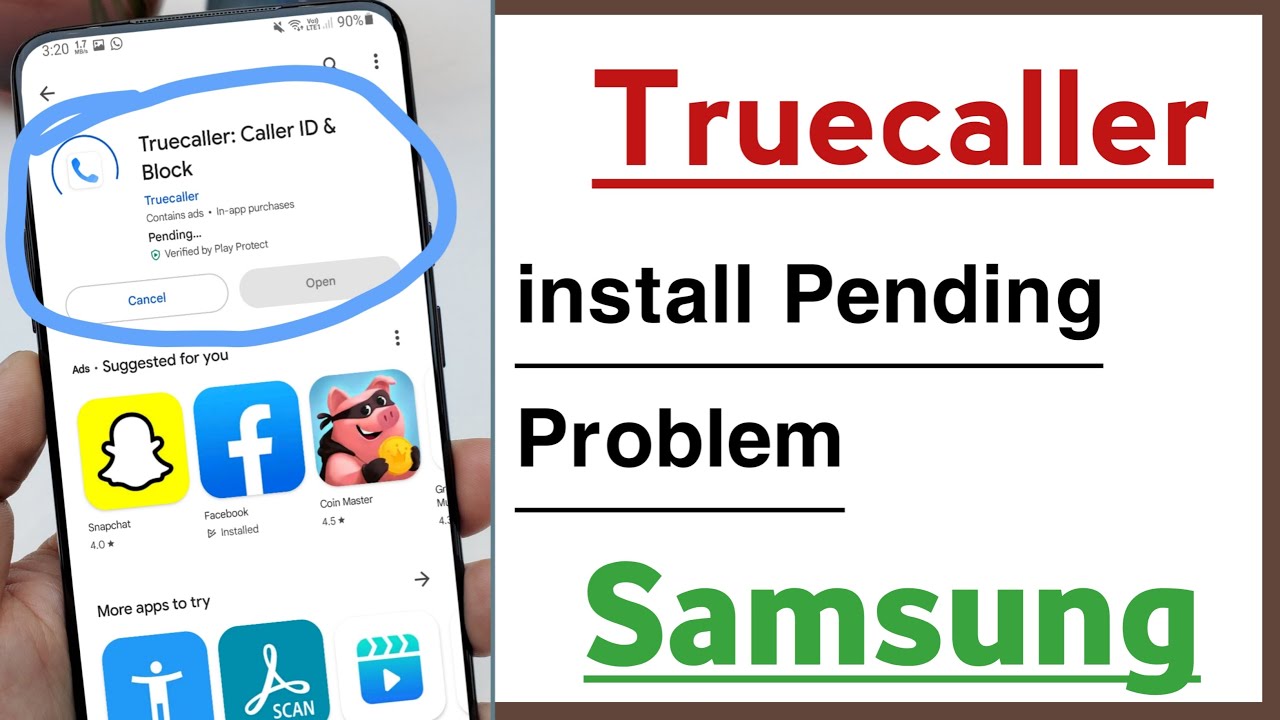 Truecaller install Pending Problem Solve in Samsung Device