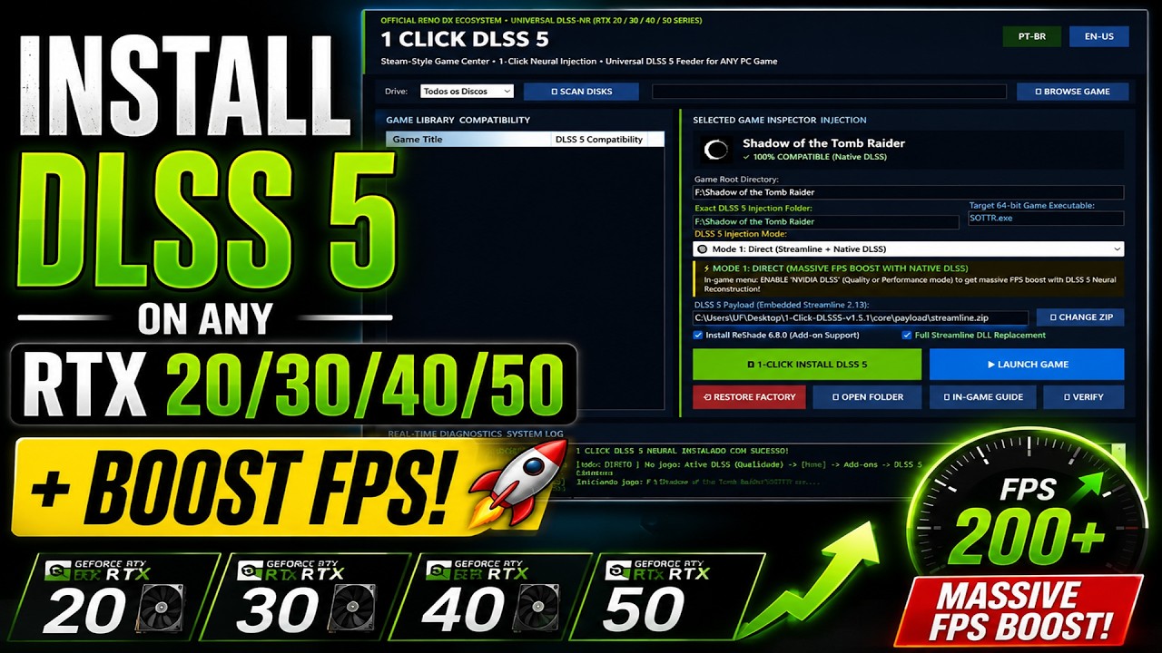 Как установить DLSS 5 на RTX 20/30/40/50 и ПОВЫСИТЬ FPS! | Новый мод NVIDIA DLSS
