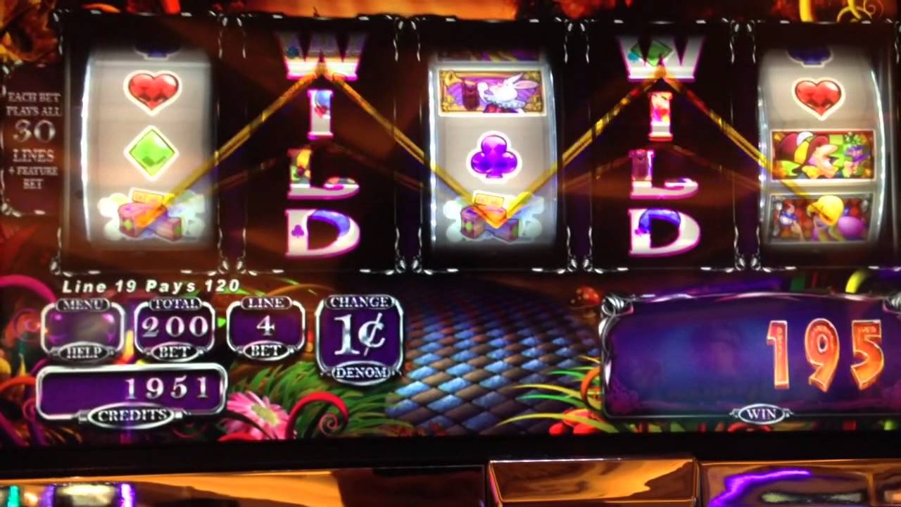 Alice wild reels feature at max bet