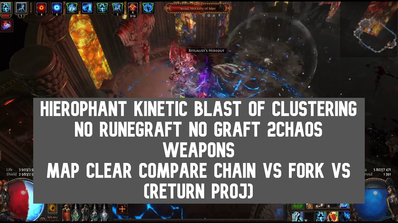 5c weapon budget Compare Chain Fork Hierophant KBoC Map Clear | POE 3.28 build league starter