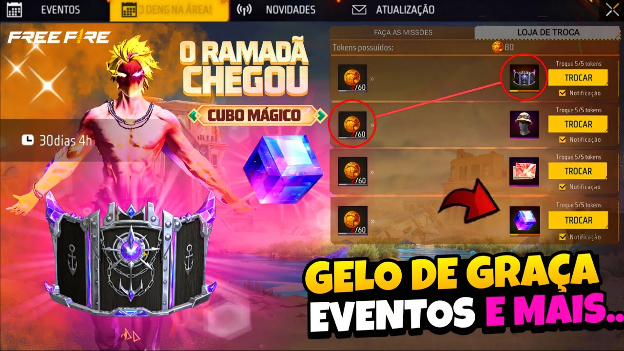 SAIUU!! GELO PARA TODOS, SKIN DO PARADOXO E CUBO GRÁTIS NO FREE FIRE