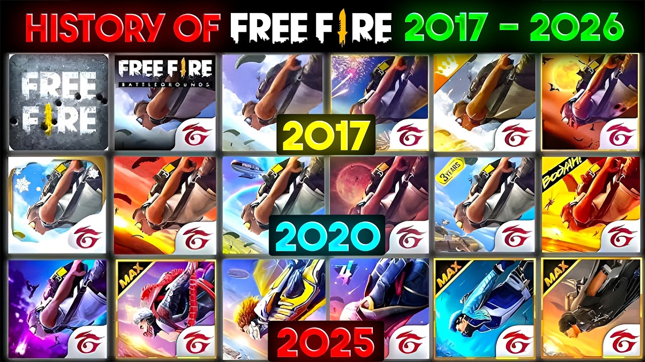 History of free fire 🫶🏻2017-2026 ❤️‍🩹- Evolution Of FreeFire.....పాత రోజులు🥹