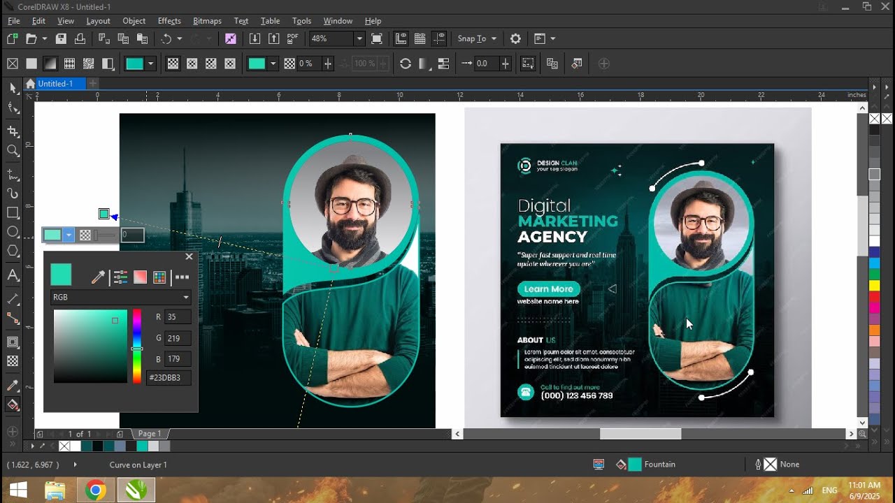 CorelDRAW | Digital marketing corporate social media post and web banner template - Ahsan Sabri
