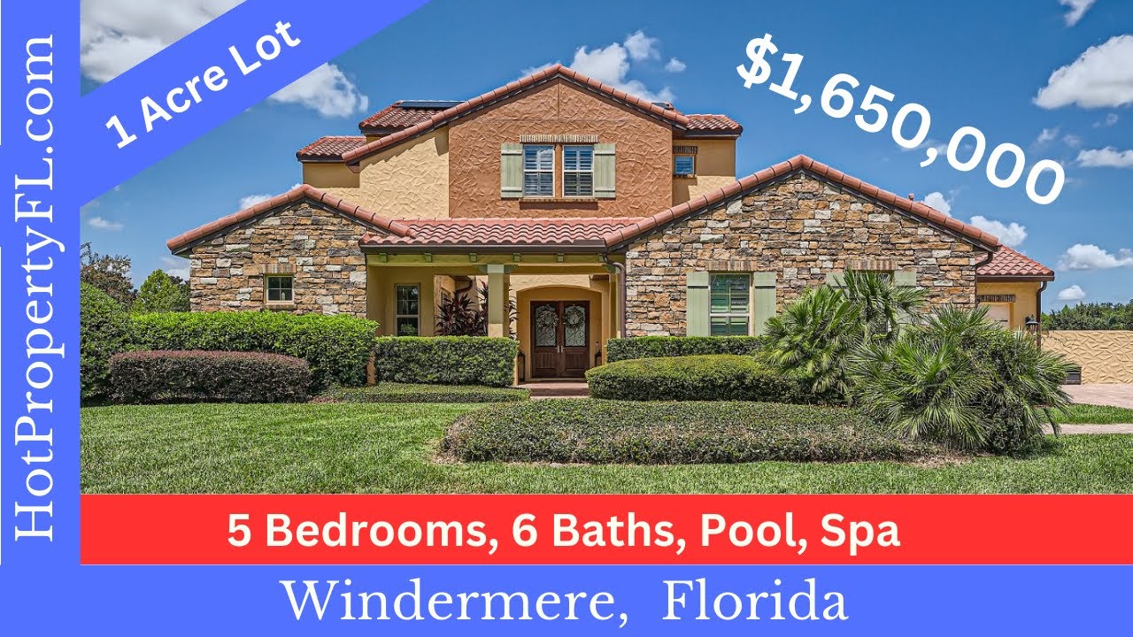 Sold!!!   Luxurious 5 Bedroom, 6 Bath, Pool Home On An Acre!  Windermere,  Florida.