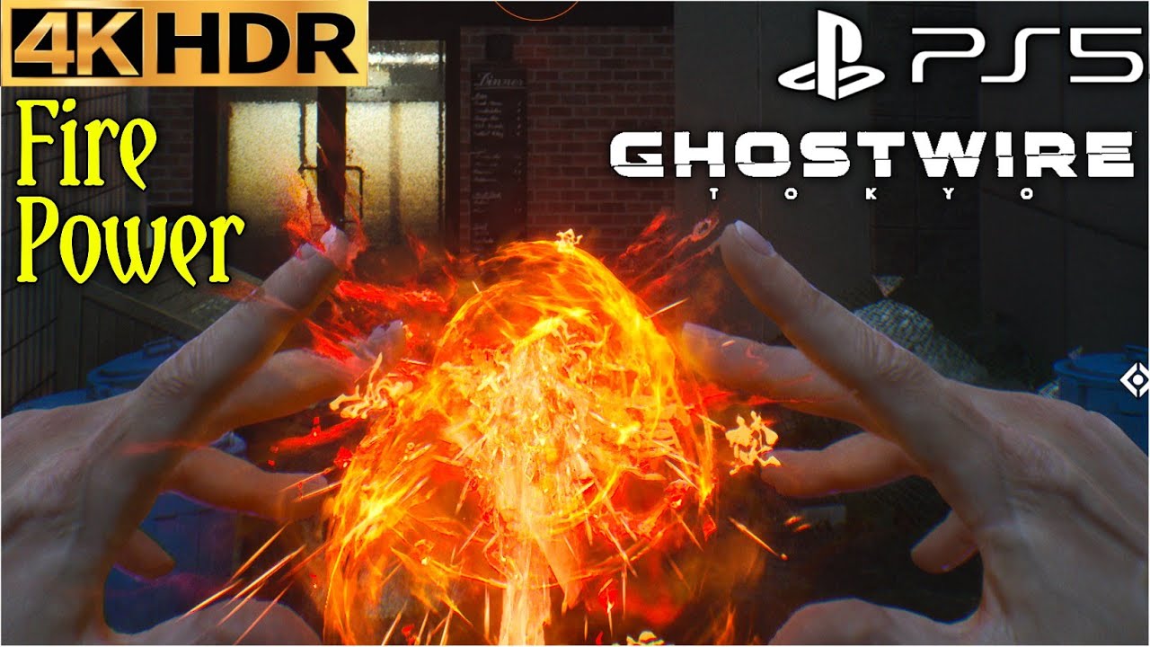 Fire Ability - Ghostwire: Tokyo Fire Power, Fire Ability, Fire Skill, Fire Weapon PS5 4K 60FPS HDR
