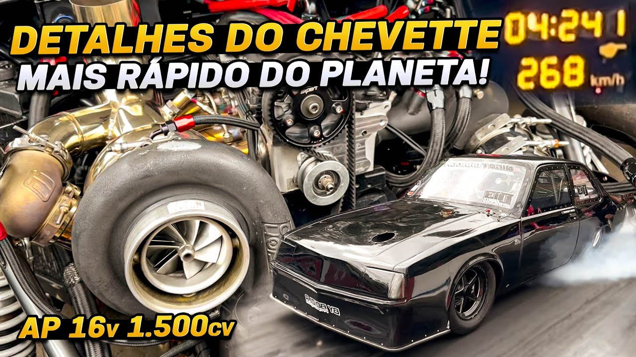 Detalhes do Chevette mais rápido do Planeta! Motor AP 16v de 1.500cv com 5KG de Pressão.