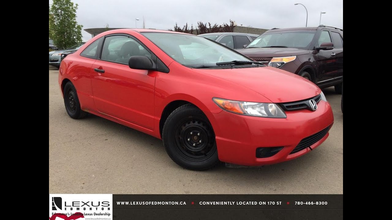 Pre Owned Red 2006 Honda Civic DX-G Manual Walk Around Review | Camrose Alberta