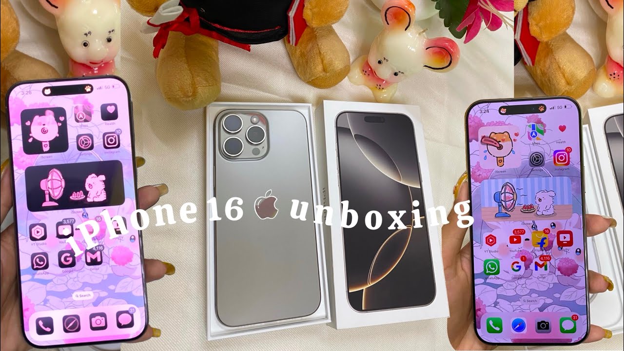 🌱  iphone 16 Pro Max Natural Titanium 🩶aesthetic unboxing | set up, camera features & accessories