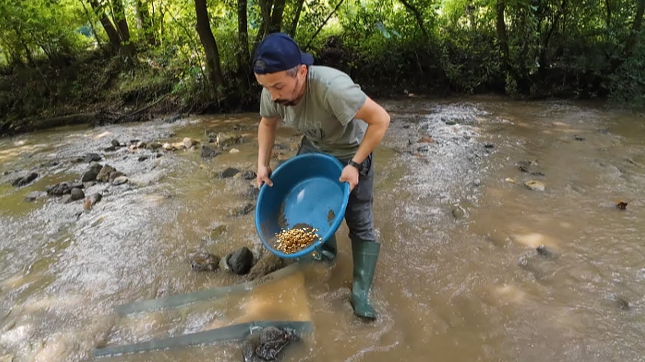 Derede Altın Arama Pan Elek Yöntemi Gold Çıkarma !!
