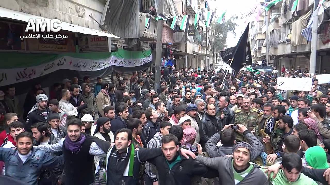 أغنية حلبية في مظاهرة بستان القصر ٨ ٣ ٢٠١٣