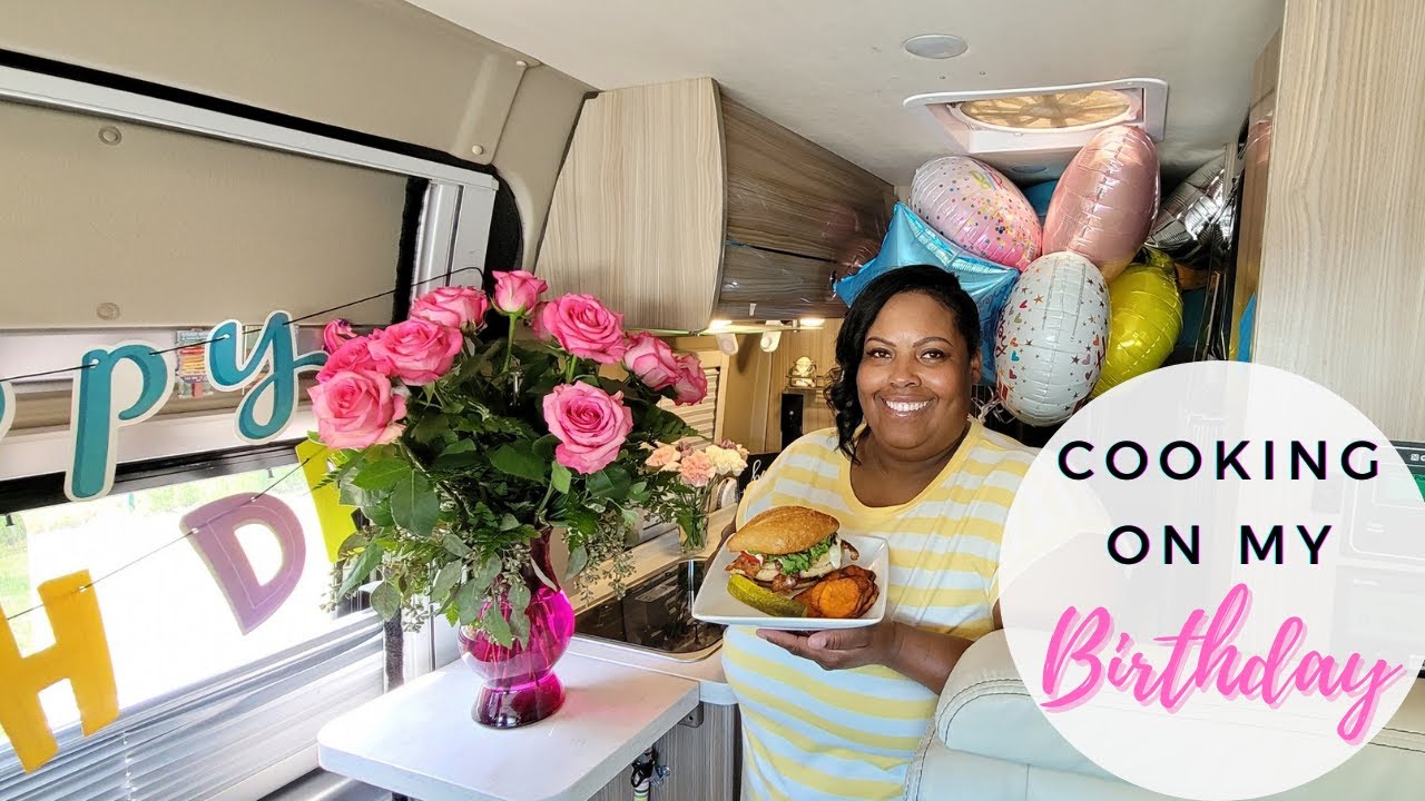 Bacon Ranch Chicken Sandwich and Sweet Potato Fries| Cooking in a VAN | Full-time RV Living