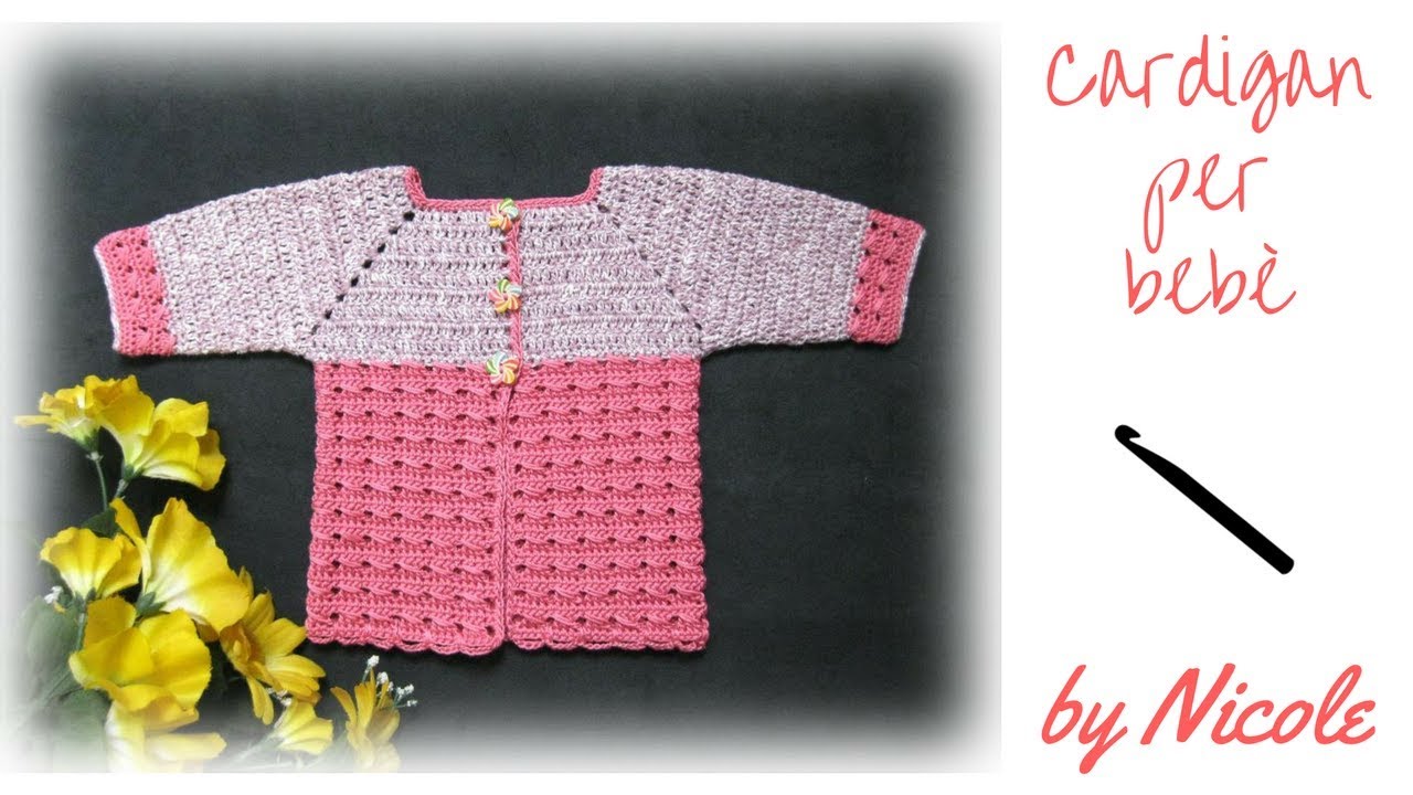 Cardigan - giacchina all'uncinetto per beb&egrave; - crochet a baby jacket