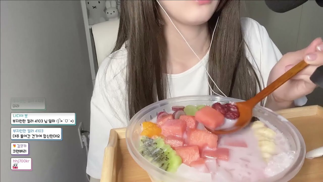 [RODE nt5 #ASMR] 🍉아삭아삭 수박🍉 화채 이팅 watermelon fruit punch eating ASMR