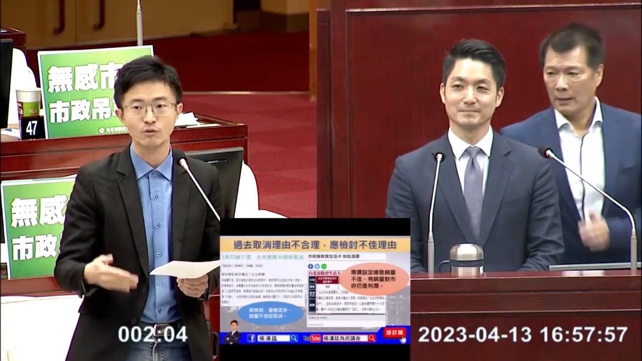 總質詢 台北市長 蔣萬安 侯漢廷 臺北市政府施政報告 2023.04.13 臺北市議會