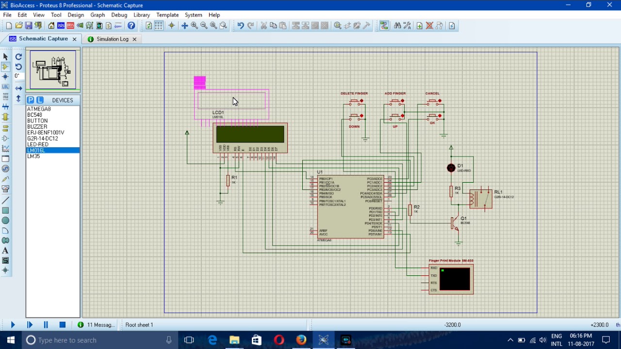 Arduino simulation with finger print sensor