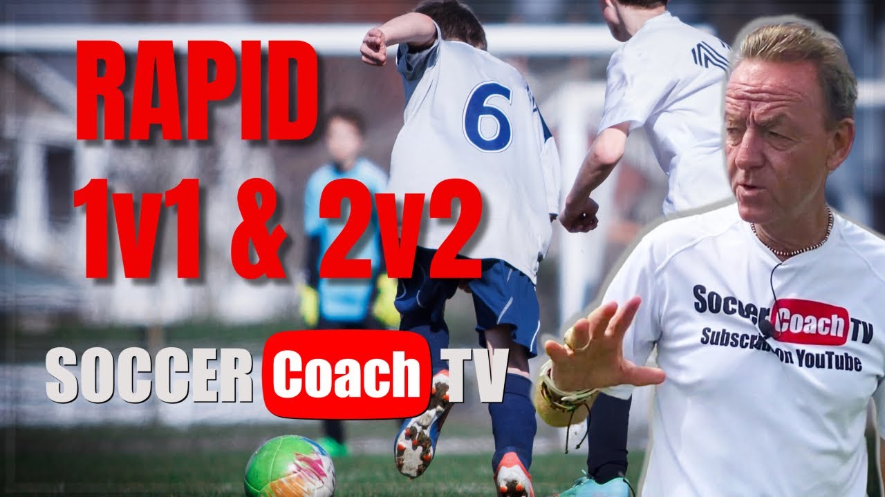 SoccerCoachTV - Try this Rapid 1v1 and 2v2 Drill with your players.