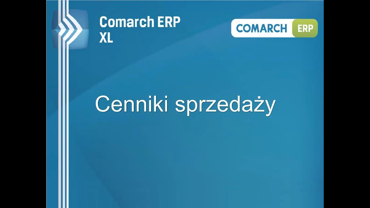 Comarch ERP XL - Cenniki sprzedaży