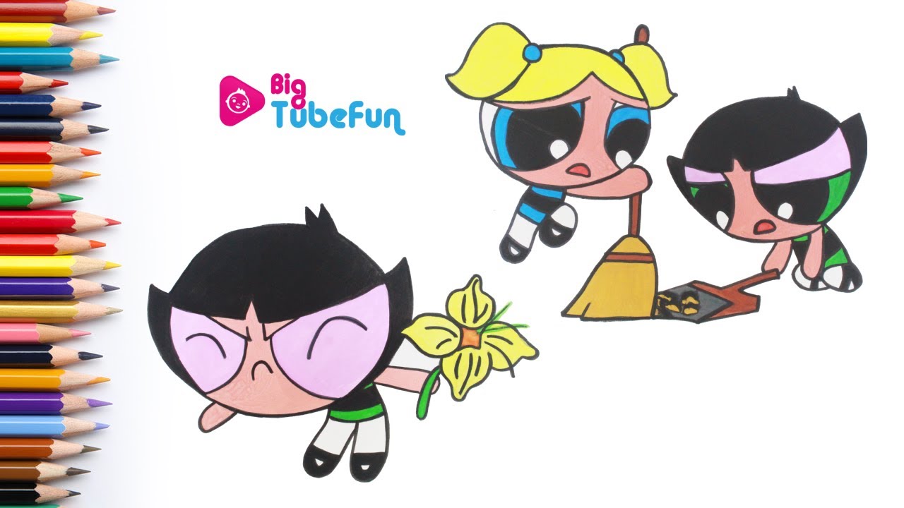 Coloring Powerpuff Girls Rowdyruff Boys (Las Chicas Superpoderosas)Blossom Bubbles Buttercup