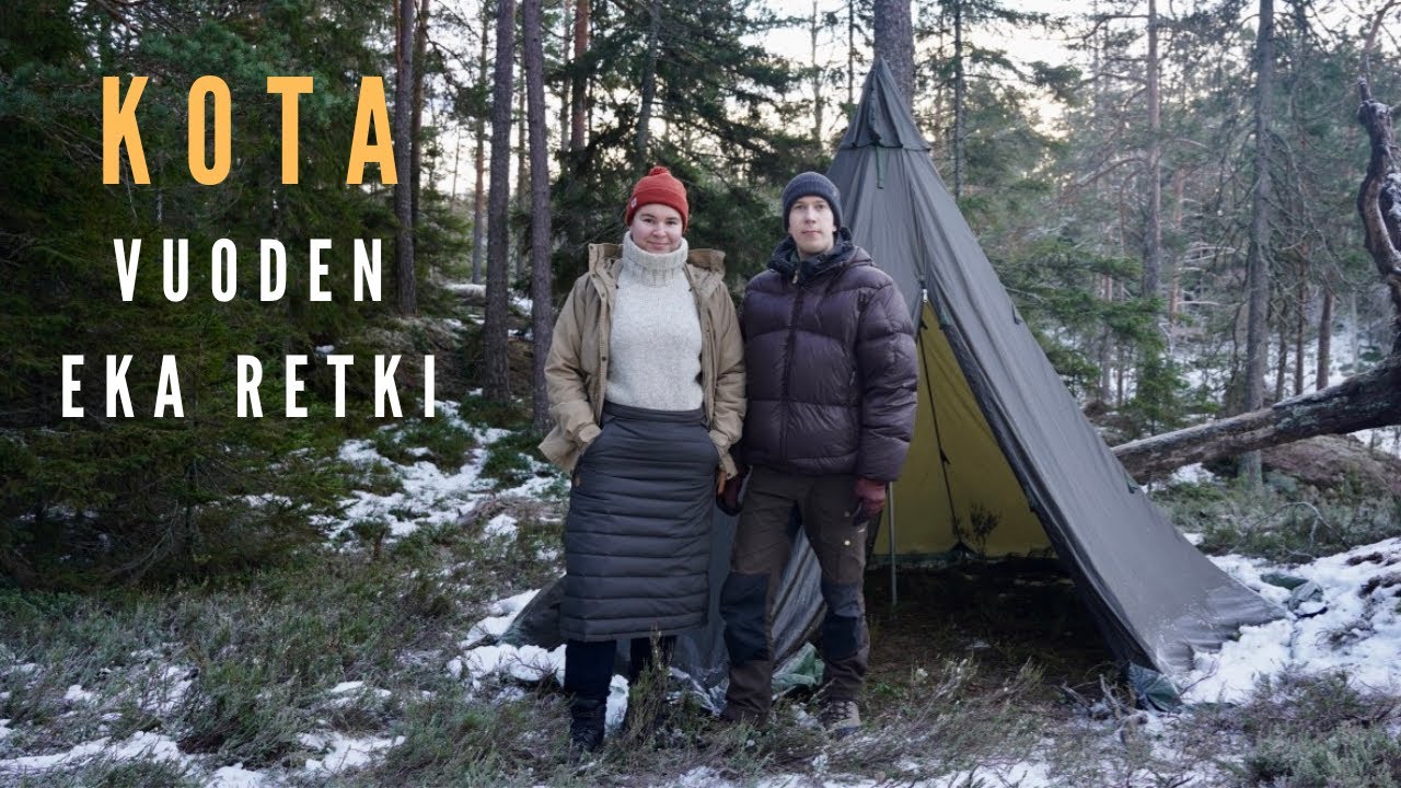 Laulava jää ja itse tehty kotateltta - Talviretki