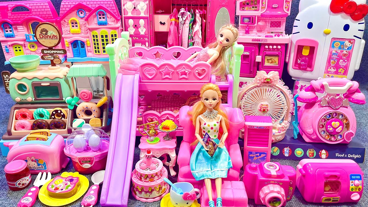 16 Minutes Satisfying with Unboxing Barbie Princess Fancy Wardrobe & Kitchen Toy Set Review | ASMR