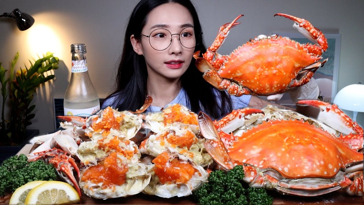 지금 꼭 드세요!!🦀 알이 가득 꽃게찜!🦀 STEAMED SWIMMING CRAB MUKBANG ワタリガニの蒸し物 Cua hấp Kepiting Kukus