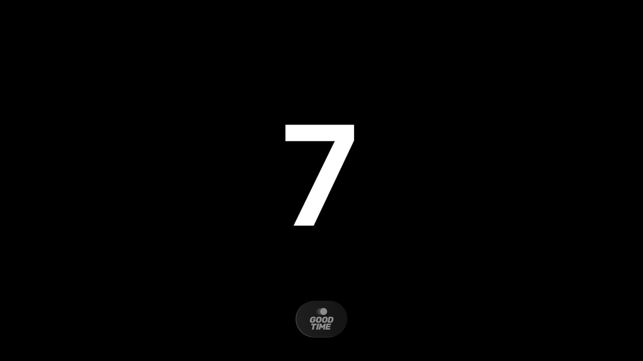 7 Second Classic Countdown Timer | Simple, Big Bold Numbers, Easy to Read, End Alarm | Good Time
