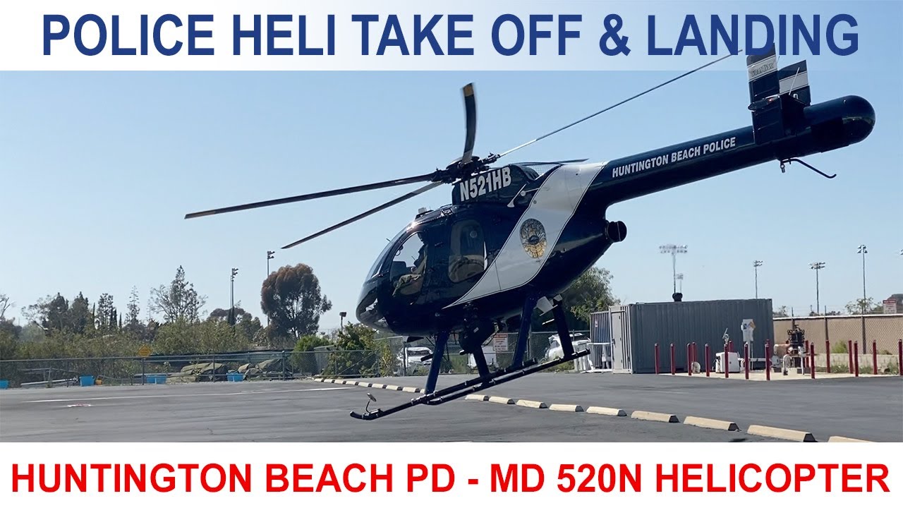MD 520N Police Helicopter Take Off and Landing