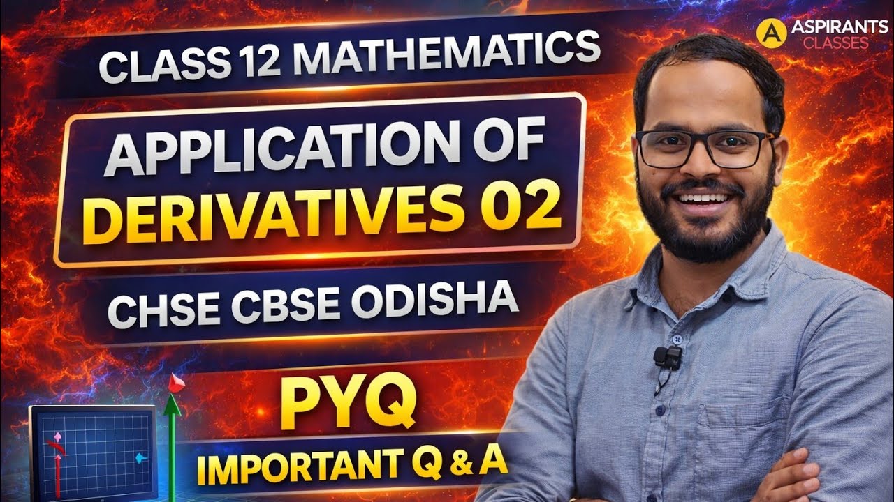 APPLICATION OF DERIVATIVES02|CLASS 12 MATHEMATICS CHSE CBSE ODISHA CHANDAN SIR#chseodisha#aspirants 