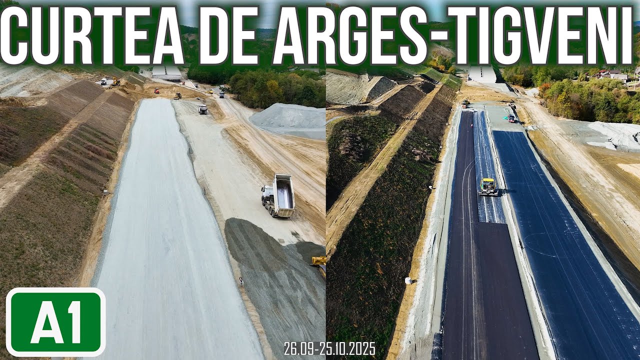 AUTOSTRADA A1 Sibiu Pitești S4 Curtea de Argeș - Tigveni | Stadiu lucrări la 25.10.2025