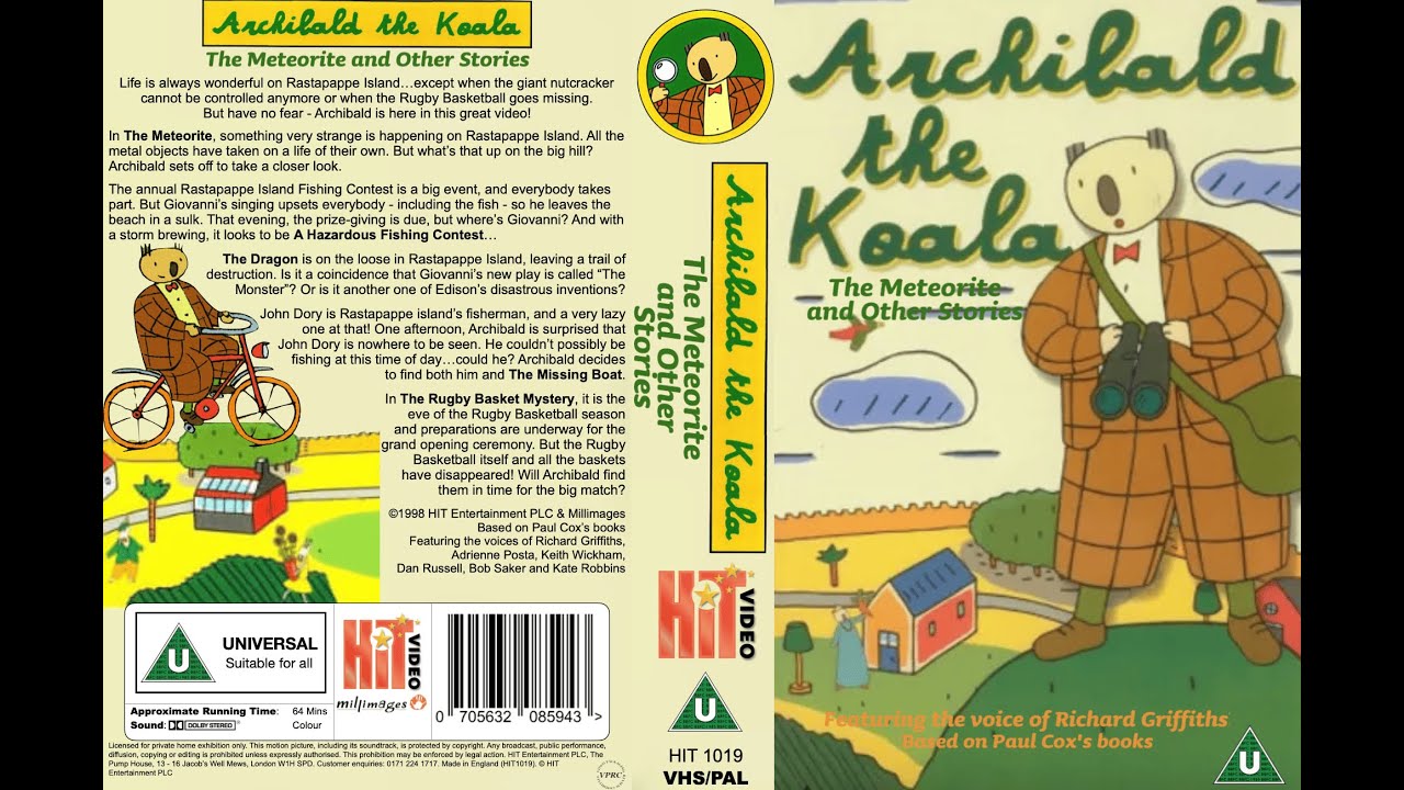 Archibald the Koala: The Meteorite and Other Stories (1999, UK) (HOMEMADE VHS)