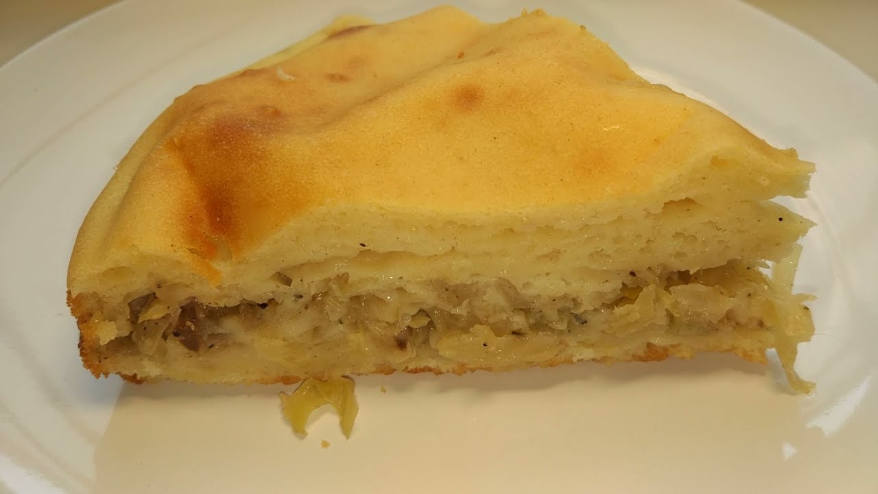 Очень  простой Заливной Пирог с Капустой . Мой любимый)