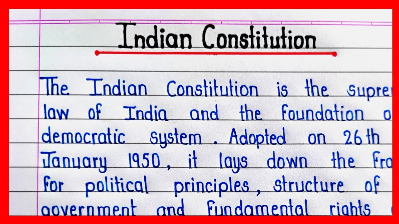 Essay on Indian Constitution || Short Paragraph on Indian Constitution in English ||