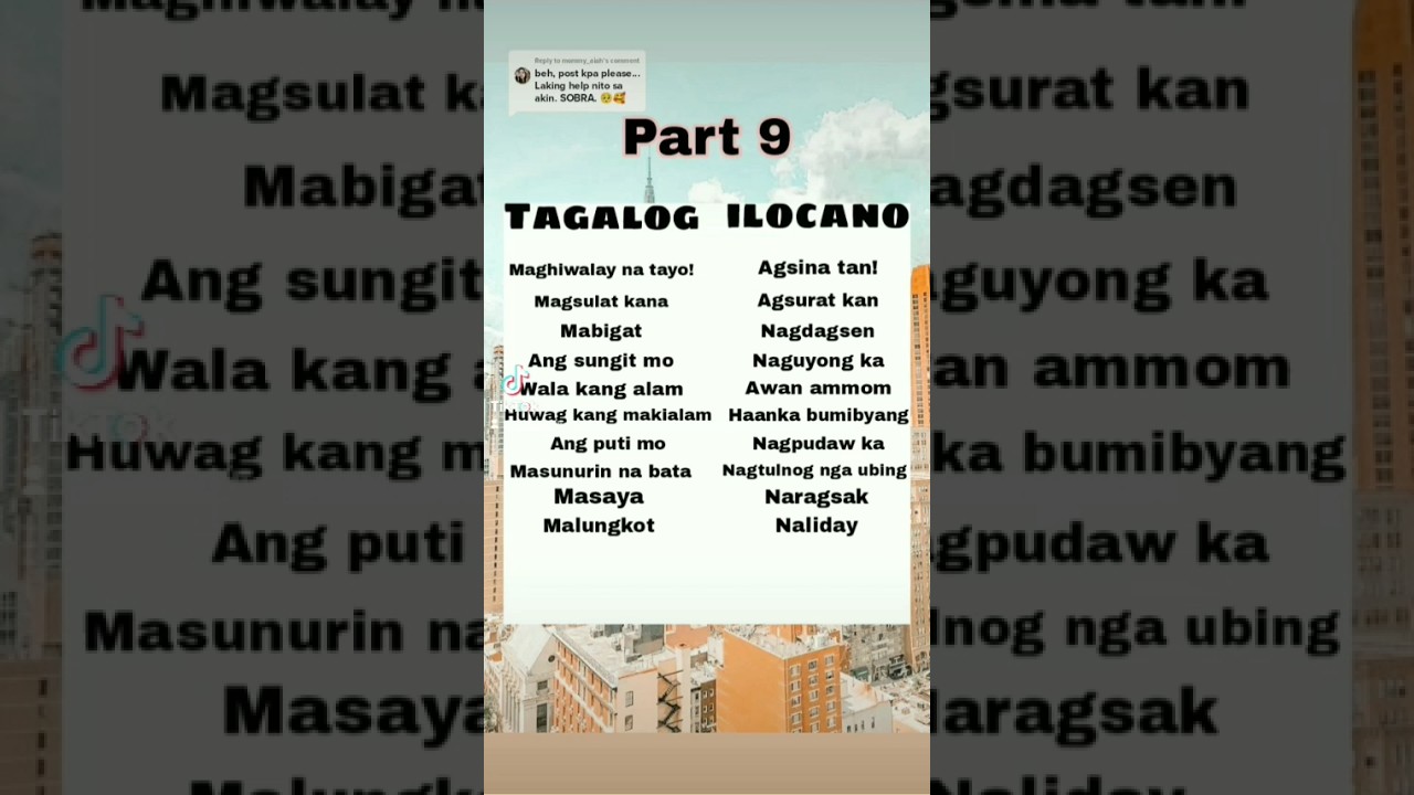 Learn Ilocano Words with me. Part 9 #ilocanowords #translate #tagalog #learnwithme #ilocanoak #watch