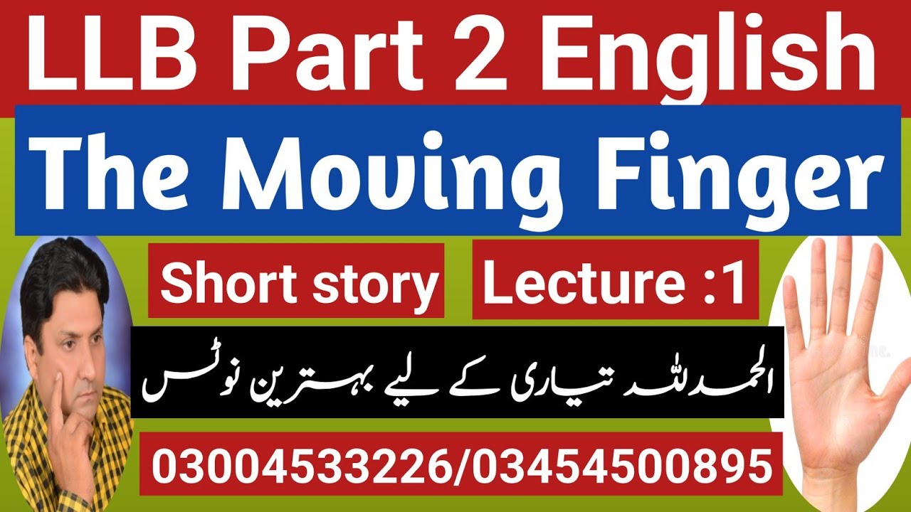 The Moving Finger summary in Urdu | LLB part 2 English | Short story The Moving Finger | 2025