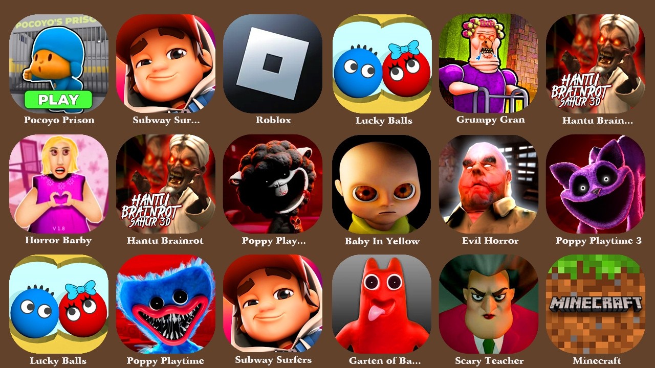 Roblox,Betty's Nursery,99 Nights in Forest,Poppy Playtime 4,Mr Granny Bean,Red Ball 4,Find the Alien