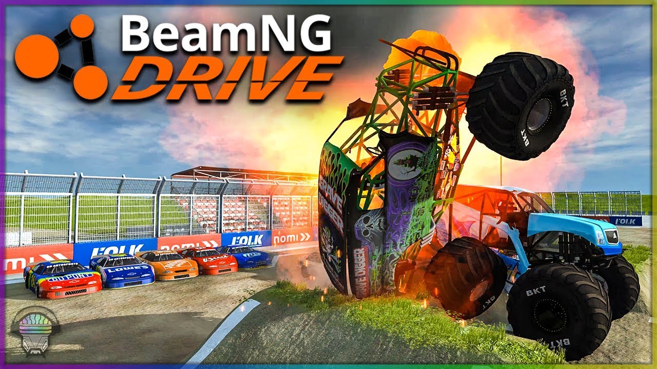 БЕЗУМИЕ МОНСТР-ТРАКОВ! [Фристайлы на ярмарке] | BeamNG Drive Monster Trucks