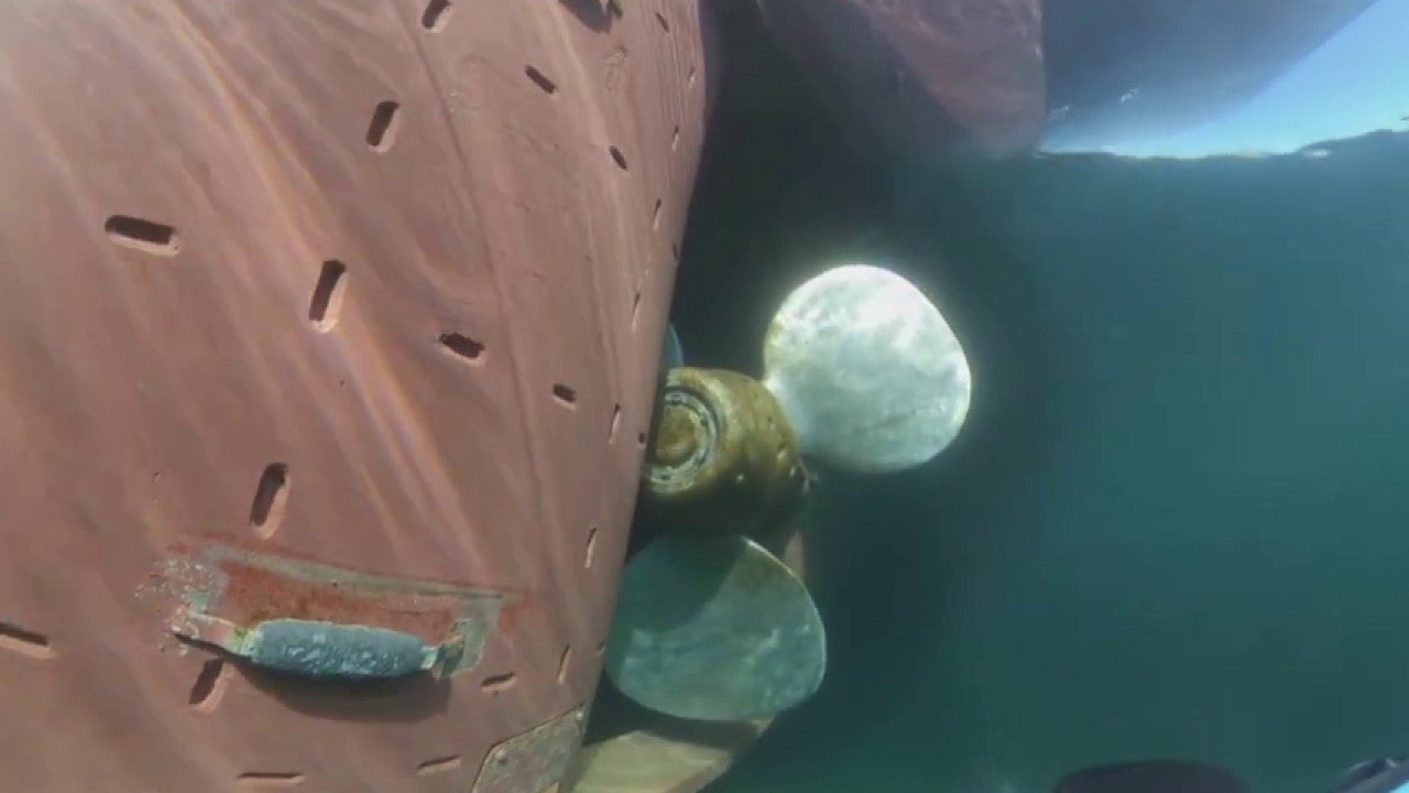 ROV underwater inspection of the ferry MF FITJAR - Innbjoa Norway.
