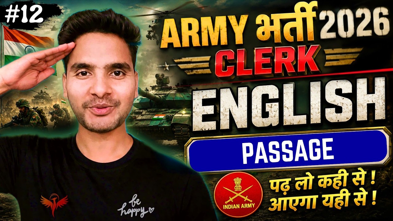 Army Clerk English Class | PASSAGE |📚English For Army Clerk By Sandeep Yadav Sir