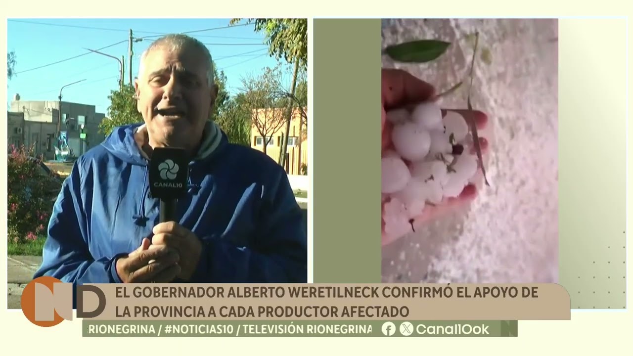 Un violento temporal de granizo, lluvia y viento azotó Valle Medio