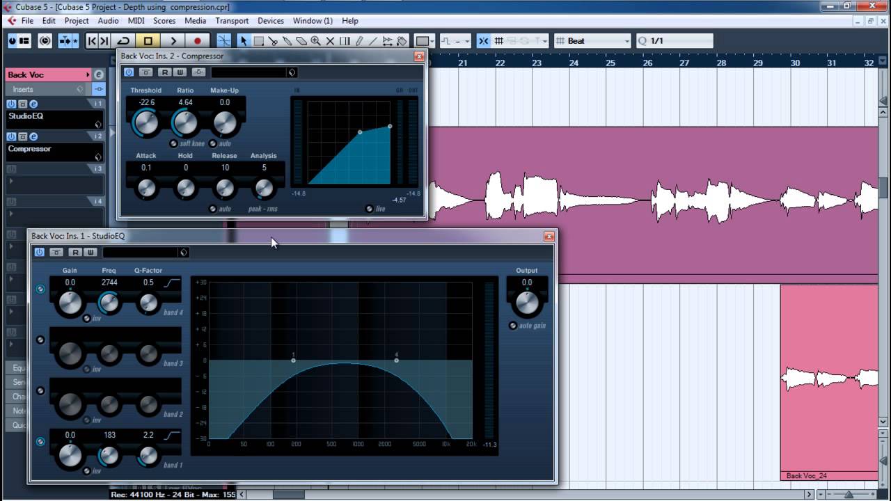 עומק במיקס בעזרת EQ וקומפרסור