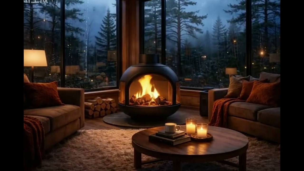 12 Hours Rain and Fireplace Sounds | Perfect Background for Focus & Productivity