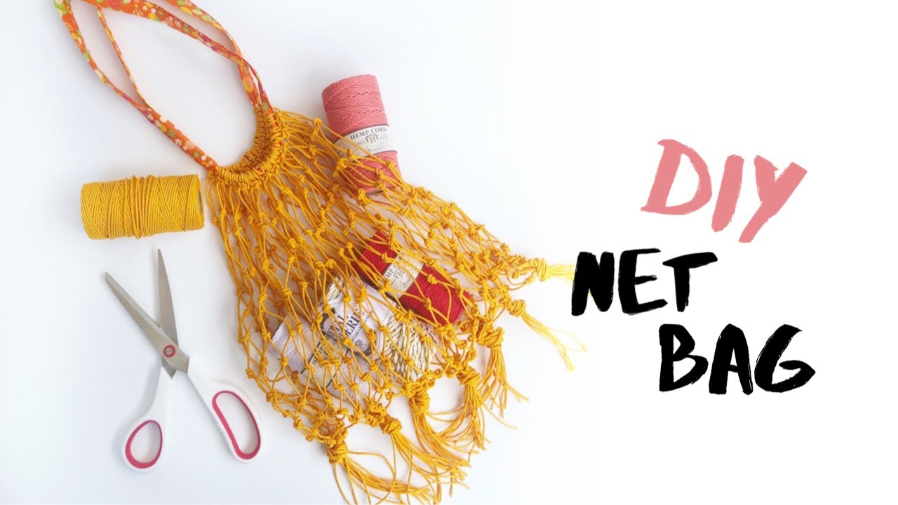 DIY Macrame Knotted Net Bag | EASY Macrame Bag | Hemptique