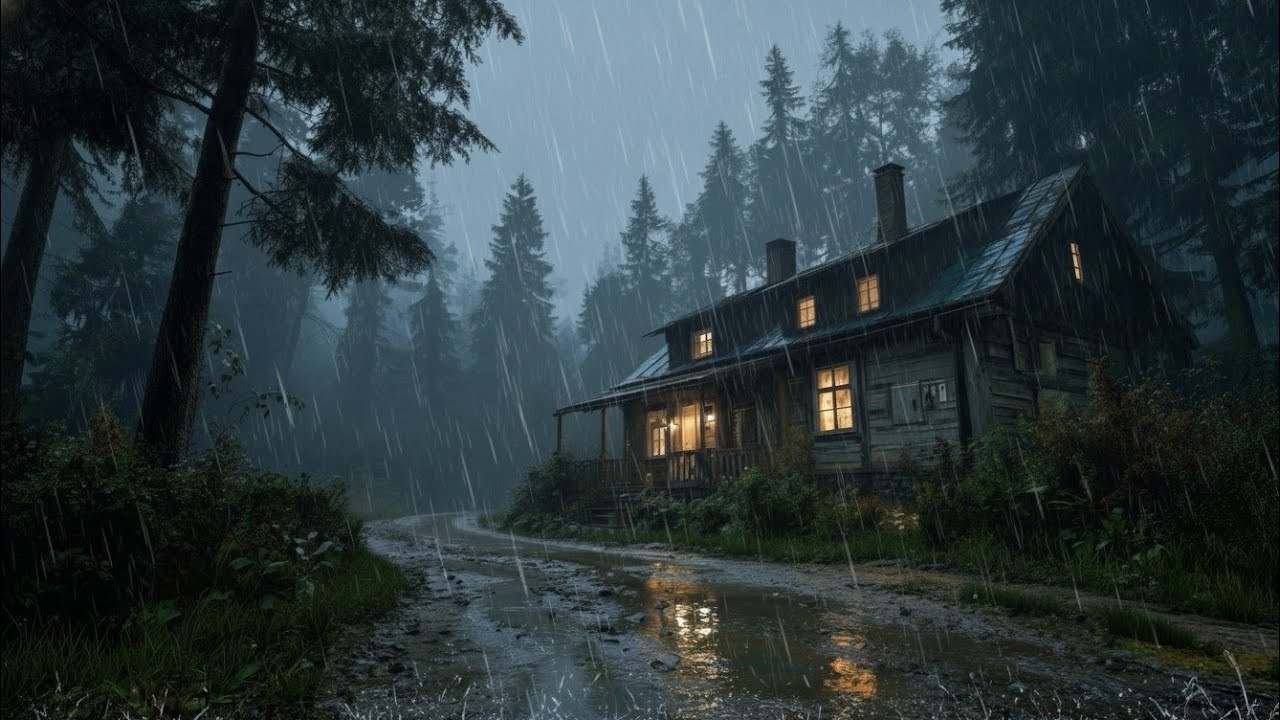 Heavy Rain at Night in the Forest – Fall Asleep Instantly with Forest Rain and Peaceful Night Dreams