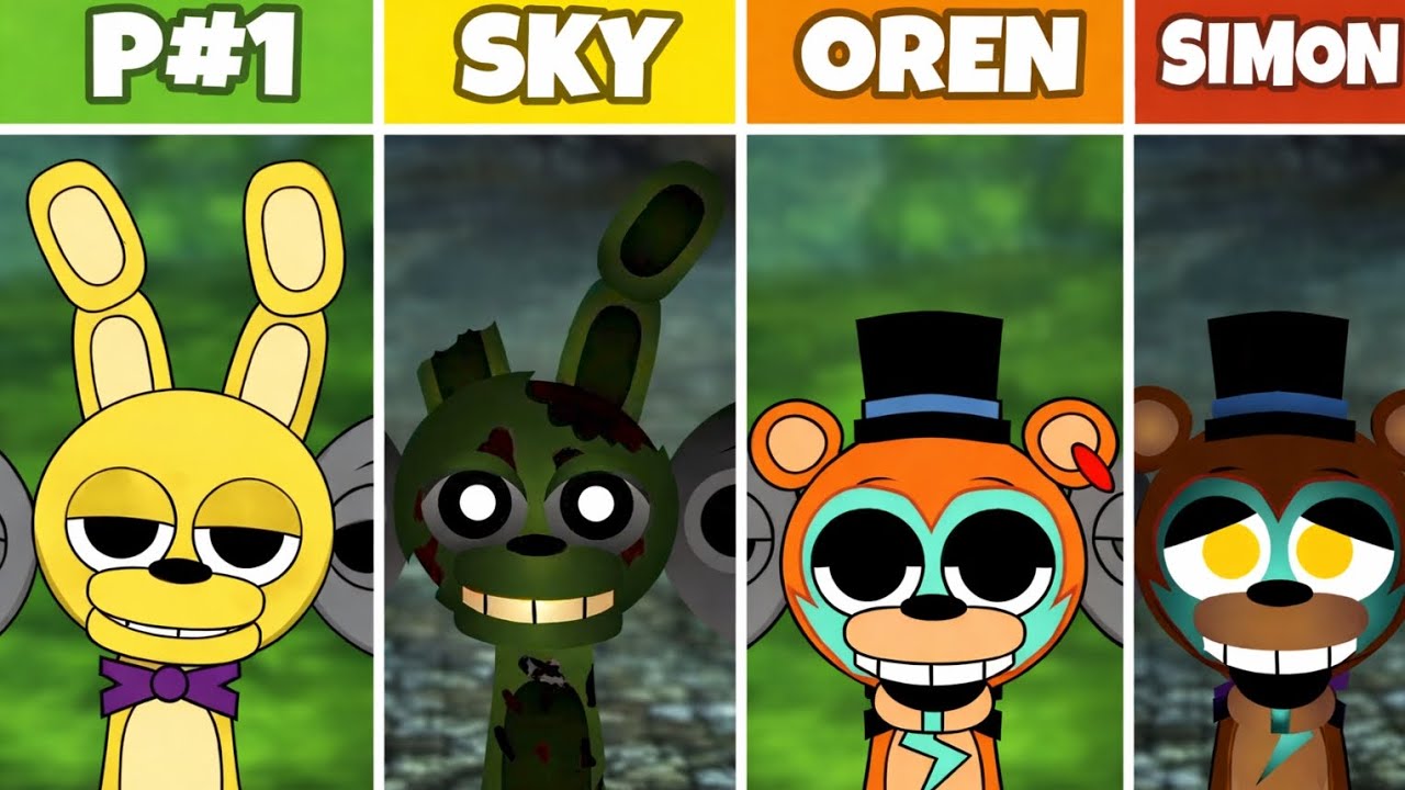 Incredibox Sprunki x FNAF | SKY vs OREN vs SIMON (New Style Comparison)