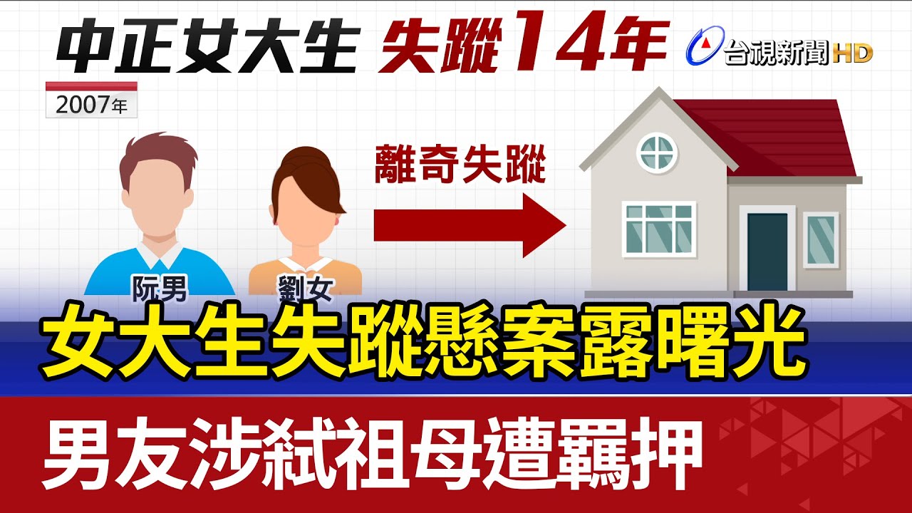 女大生失蹤懸案露曙光 男友涉弒祖母遭羈押