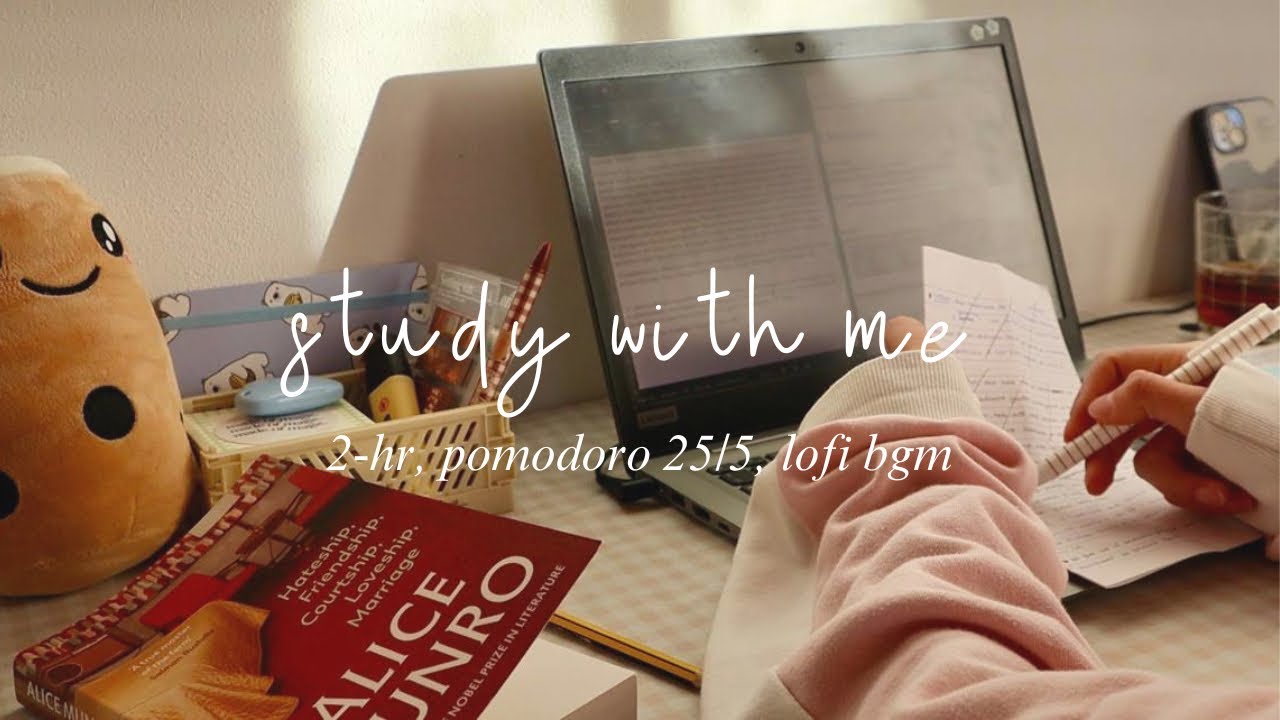 2-hour STUDY WITH ME | pomodoro 25/5, lofi music, deep focus