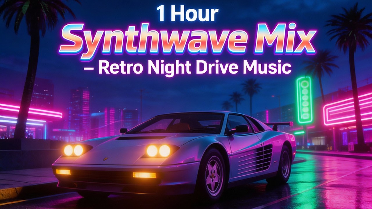 Synthwave Music for Driving at Night – 1 Hour