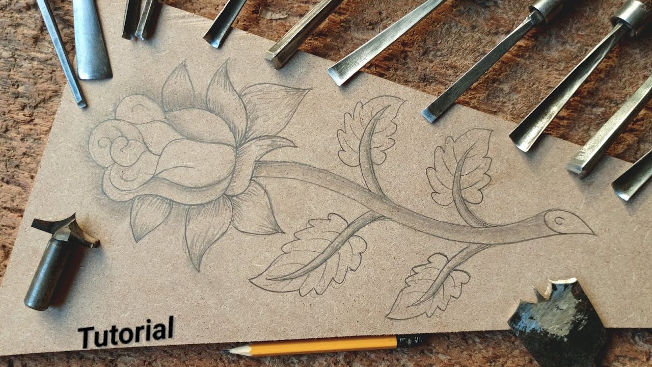 Rose flower and leaf beautiful carved how to wood carving flower