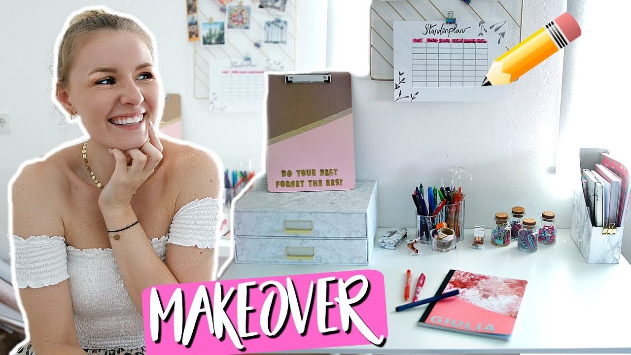 SCHREIBTISCH MAKEOVER! 👩‍🍳Organisation & DIY'S - So lernst du gut! #backtoschool 📚