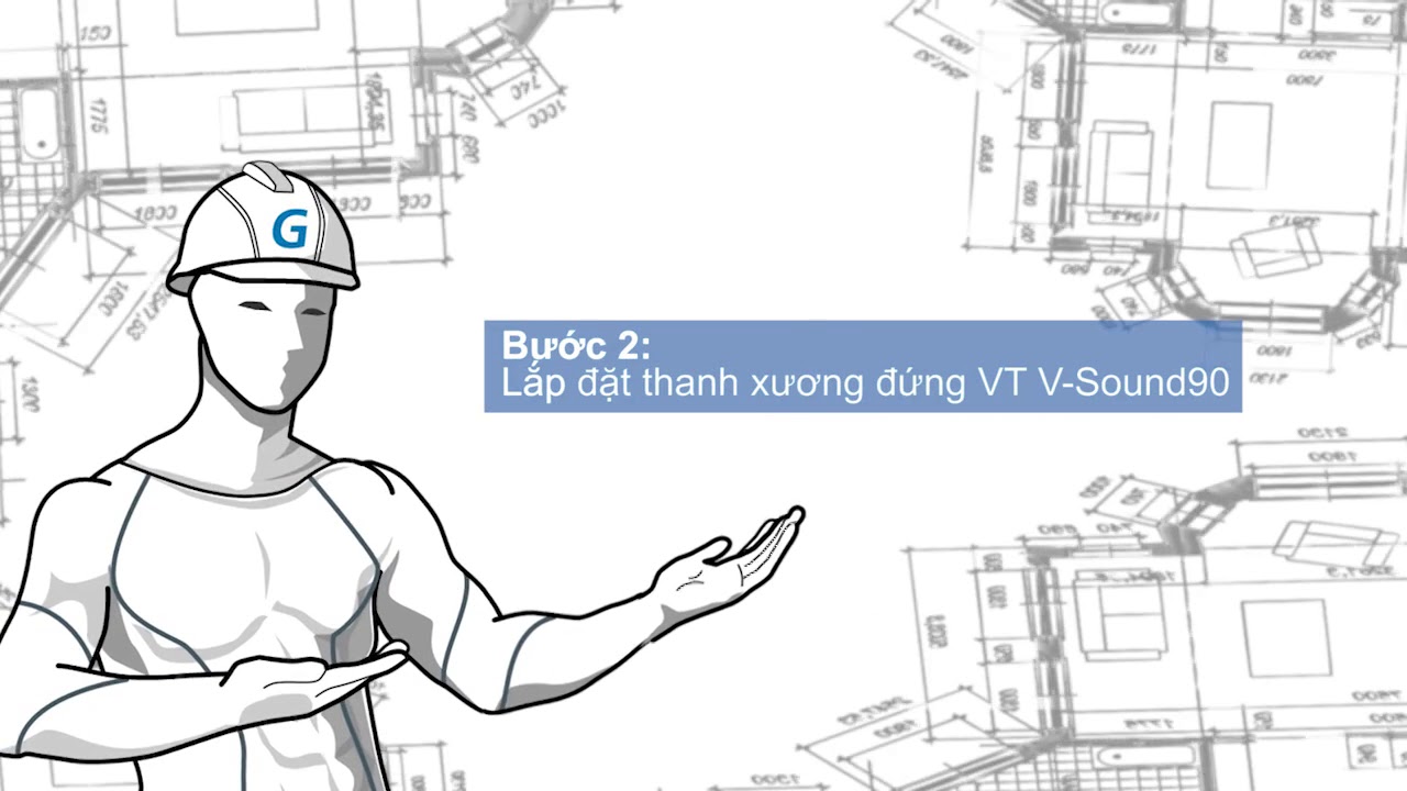 [HDTC] Tường thạch cao cách âm Gypwall Quiet 1 lớp khung